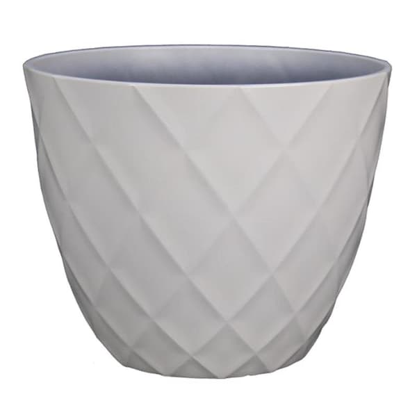 L&G Solutions L&G 13.5 in. H X 16 in. D Polyresin Diamond Planter White PVD1916PWI - main